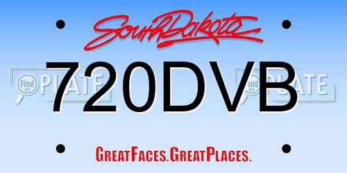720DVB South Dakota License Plate
