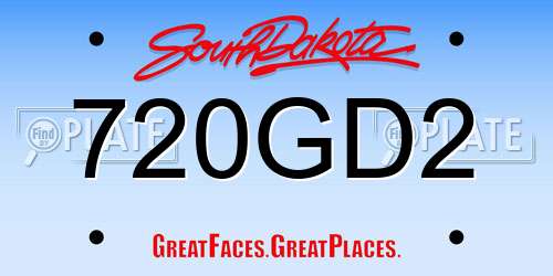 720GD2 South Dakota License Plate