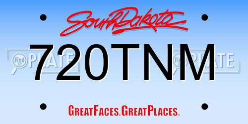 720TNM South Dakota License Plate