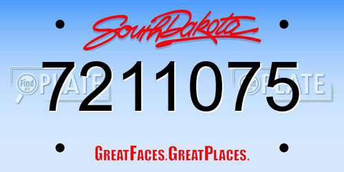 7211075 South Dakota License Plate