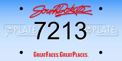 7213 South Dakota License Plate
