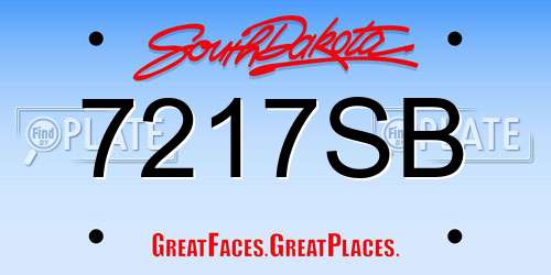 7217SB South Dakota License Plate