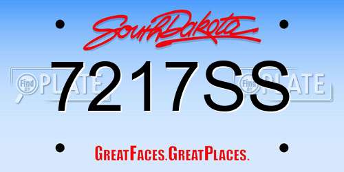 7217SS South Dakota License Plate