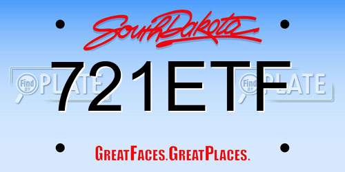 721ETF South Dakota License Plate