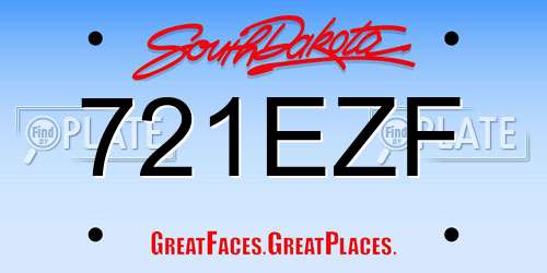 721EZF South Dakota License Plate