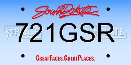 721GSR South Dakota License Plate