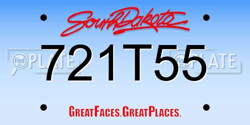 721T55 South Dakota License Plate
