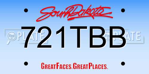 721TBB South Dakota License Plate