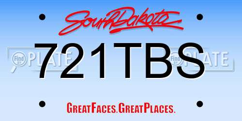 721TBS South Dakota License Plate