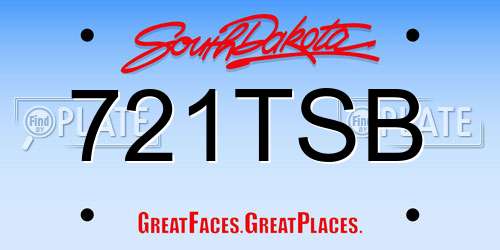 721TSB South Dakota License Plate