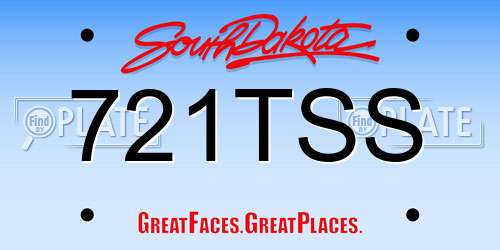 721TSS South Dakota License Plate