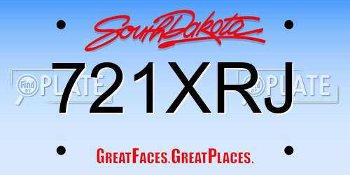 721XRJ South Dakota License Plate
