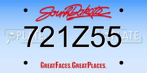 721Z55 South Dakota License Plate