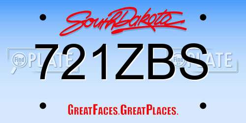 721ZBS South Dakota License Plate