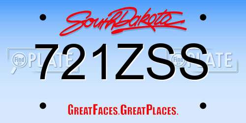 721ZSS South Dakota License Plate