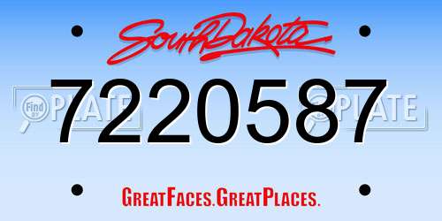 7220587 South Dakota License Plate