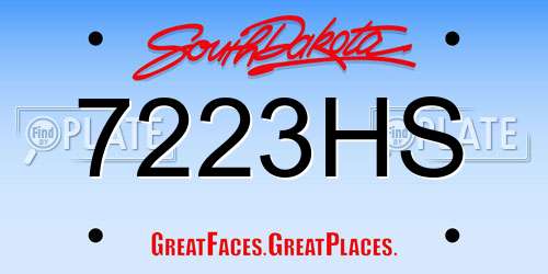 7223HS South Dakota License Plate