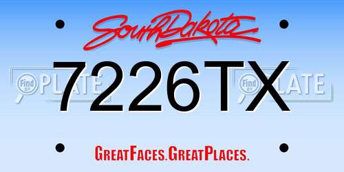 7226TX South Dakota License Plate