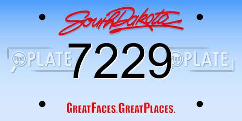 7229 South Dakota License Plate