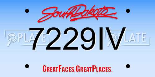 7229IV South Dakota License Plate