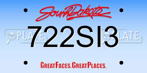 722SI3 South Dakota License Plate