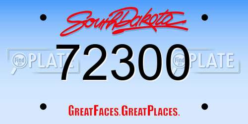 72300 South Dakota License Plate