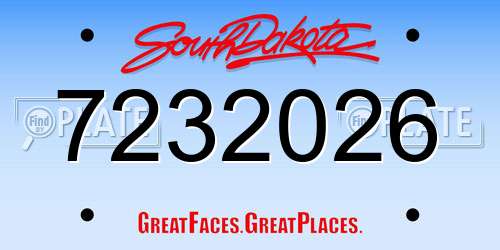 7232026 South Dakota License Plate