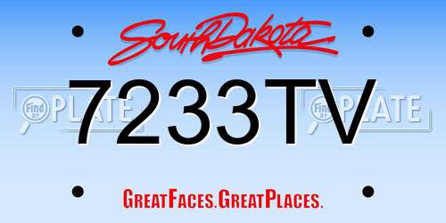 7233TV South Dakota License Plate