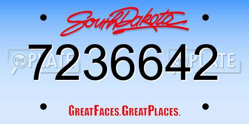 7236642 South Dakota License Plate