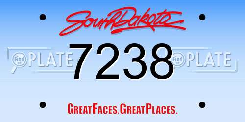 7238 South Dakota License Plate