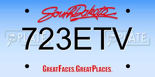 723ETV South Dakota License Plate