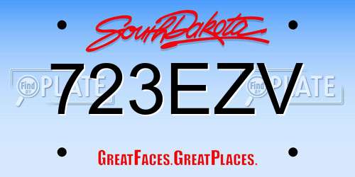 723EZV South Dakota License Plate