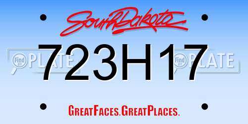 723H17 South Dakota License Plate