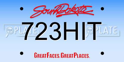 723HIT South Dakota License Plate