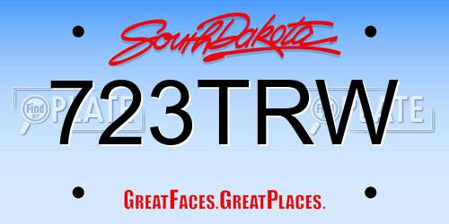 723TRW South Dakota License Plate