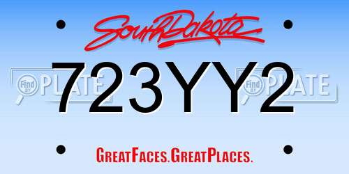 723YY2 South Dakota License Plate