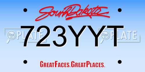 723YYT South Dakota License Plate