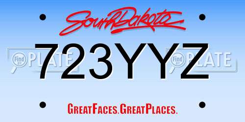 723YYZ South Dakota License Plate