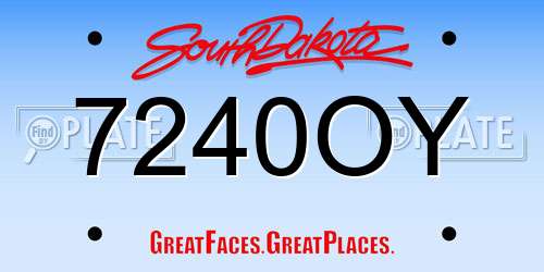 7240OY South Dakota License Plate