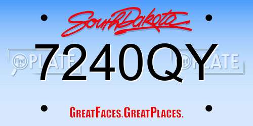 7240QY South Dakota License Plate