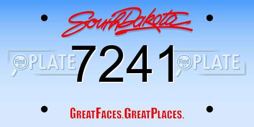 7241 South Dakota License Plate