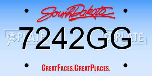 7242GG South Dakota License Plate