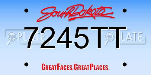7245TT South Dakota License Plate