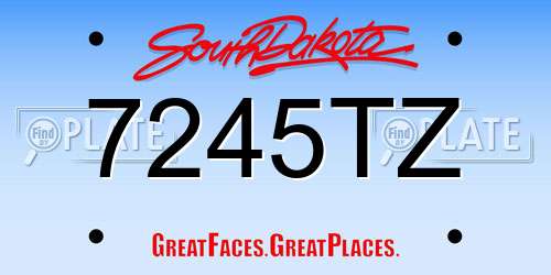 7245TZ South Dakota License Plate