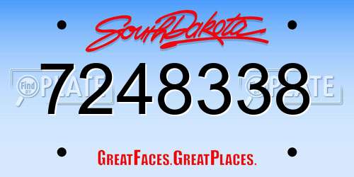 7248338 South Dakota License Plate