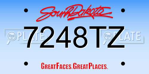 7248TZ South Dakota License Plate