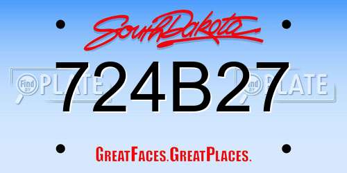 724B27 South Dakota License Plate
