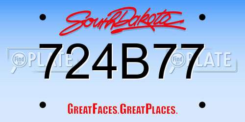 724B77 South Dakota License Plate