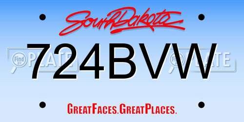 724BVW South Dakota License Plate