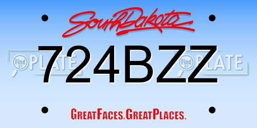 724BZZ South Dakota License Plate